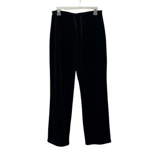 Express Vintage Velour Pants Black Y2K Wide Leg Lounge Size M